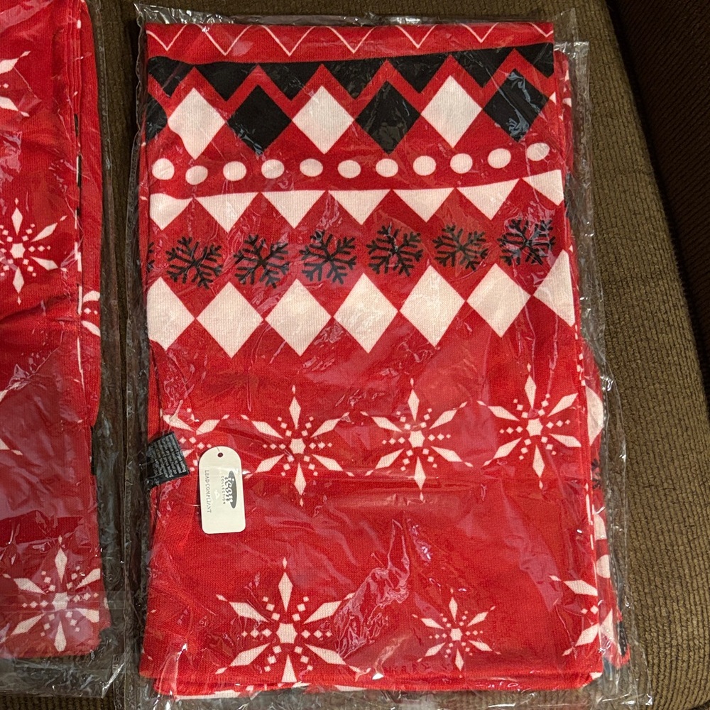 ICON Red and Black Geometric Scarf